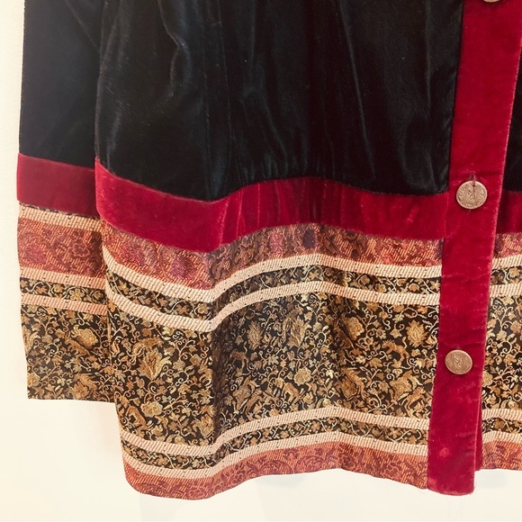 COLDWATER CREEK 2X Boho Black Velvet  Velour Art to Wear Lagenlook Jacket - Picture 6 of 9